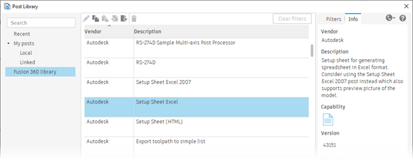 options for posting to Excel