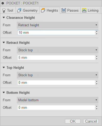 3d pocket clearing dialog heights tab