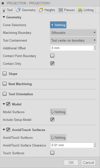 3d projection dialog geometry tab
