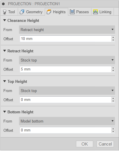 3d projection dialog heights tab