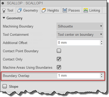 boundary overlap dialog section