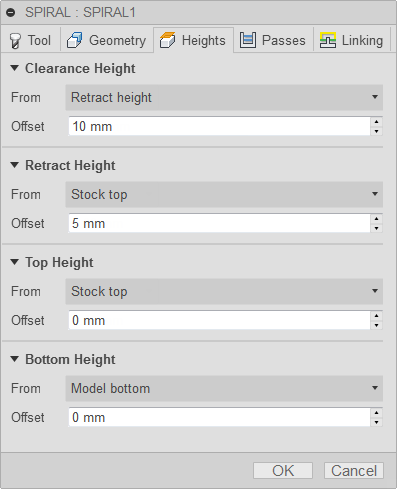 3d spiral finishing dialog heights tab