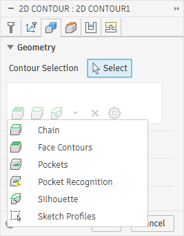 2D Contour dialog