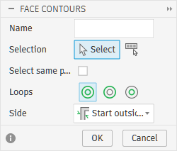 Face Contours selection dialog