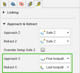 Approach and retract dialog