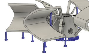 down-oriented point bar supports