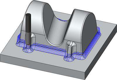 partially generated scallop toolpath simulation