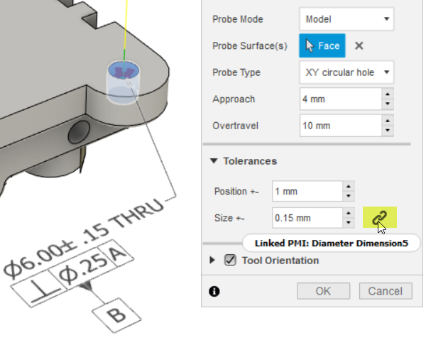 tolerances automatically entered