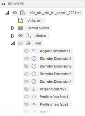 pmi items in browser