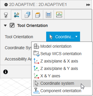 tool orientation list