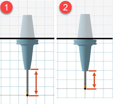 Tool assembly - edit gauge length and tool's length below holder