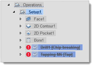 suppressed operations with strikethrough