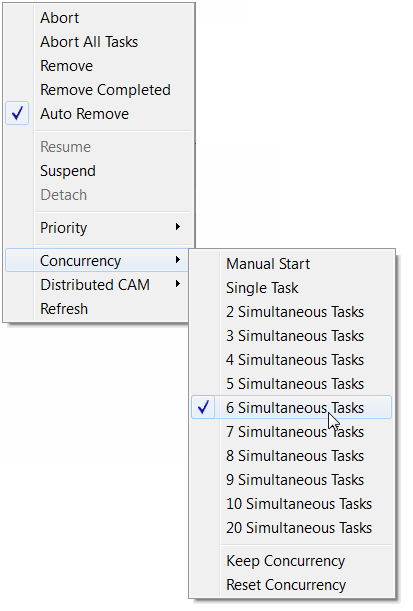 number of simultaneous tasks