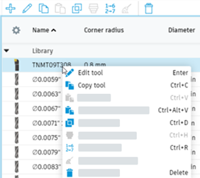 manage tool options