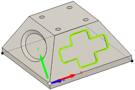 Finished selecting the area to cut an finished machining