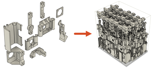 components unarranged and then duplicated and arranged in a printer