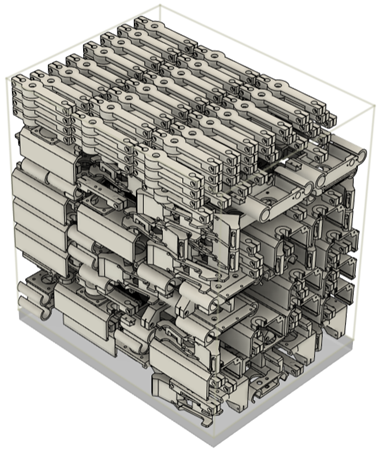 printer's build volume filled full of components