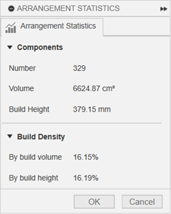 arrangement statistics dialog