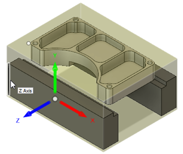 Select the bottom left clamp edge to set the Z Axis