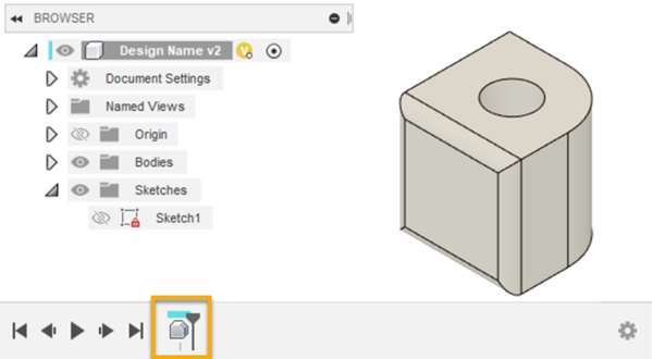 direct to parametric modeling mode example