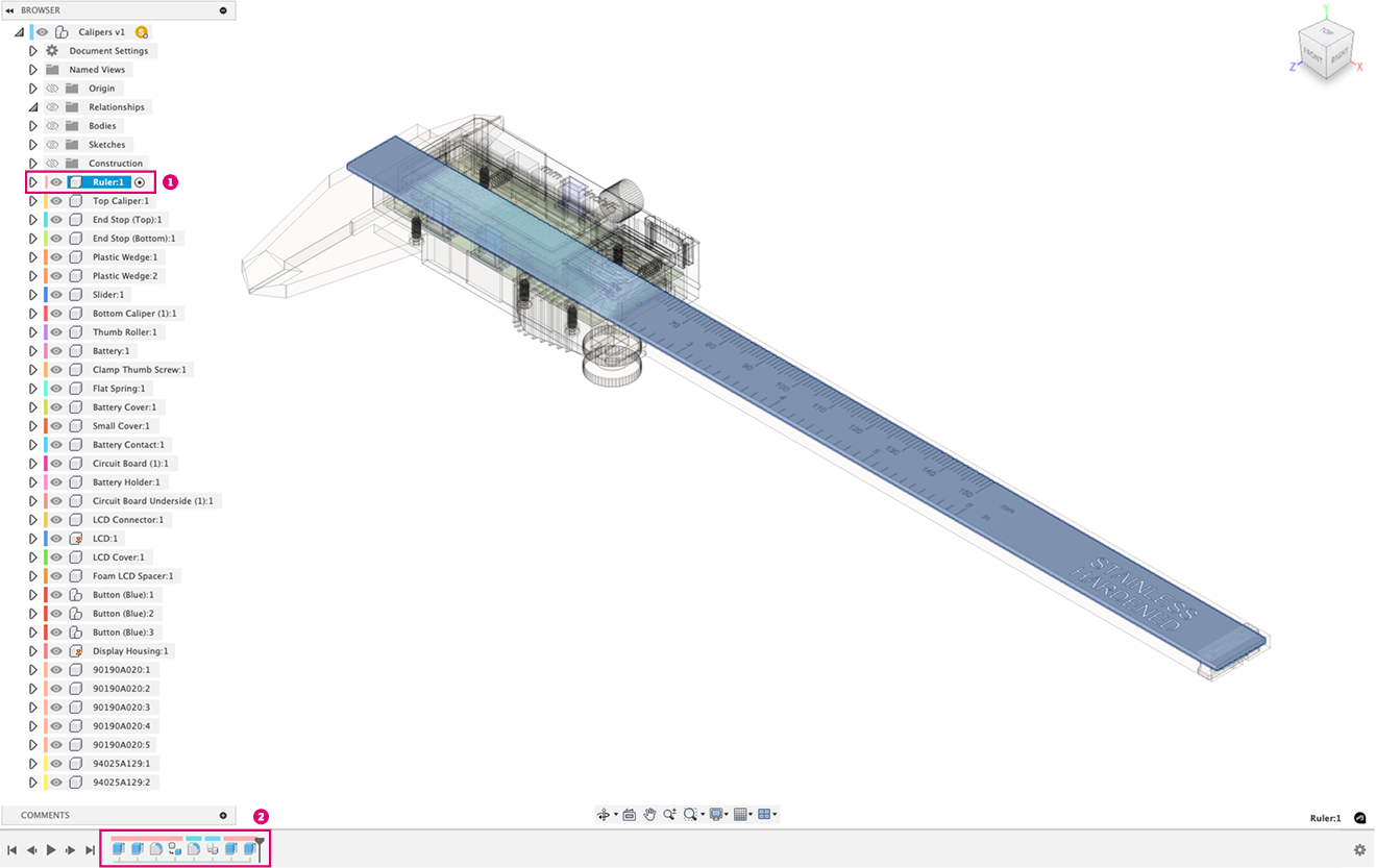 timeline color swatch components and features