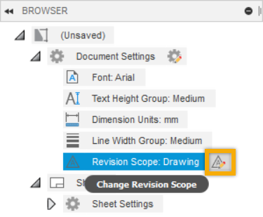 change revision scope