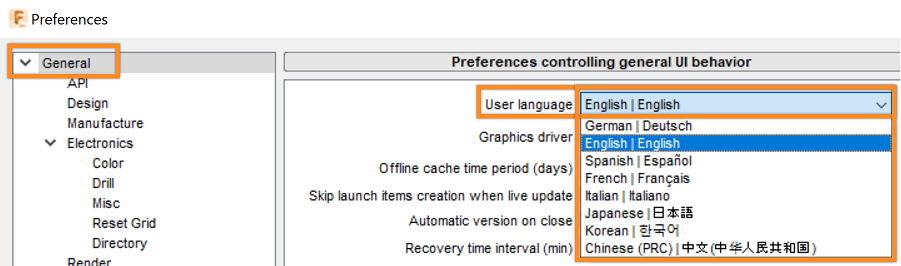 general preferences