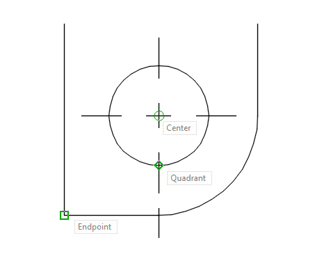 dimension object snap example