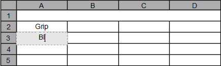 table example - text