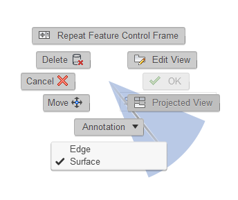 marking menu - feature control frame