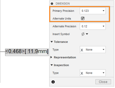 modify dimension properties