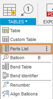 parts list