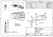 Creating a drawing with multiple views, dimensions, parts list and balloons