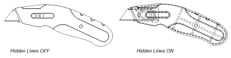 hidden lines off/on