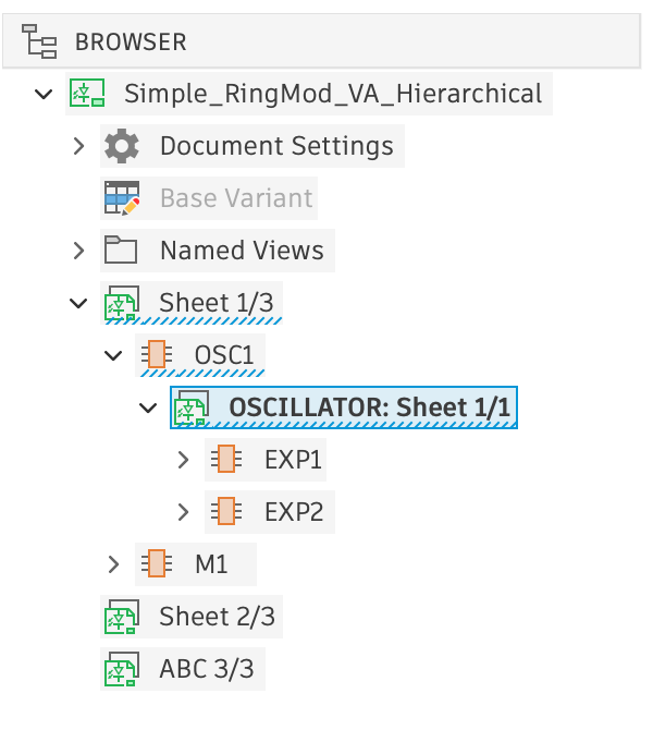 Browser highlighting in schematic