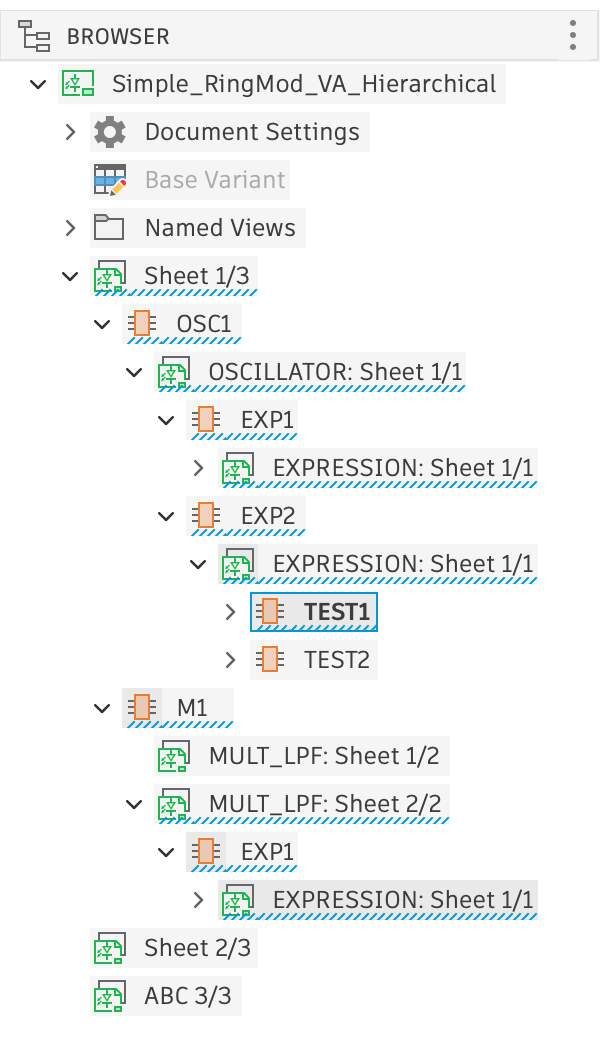 Browser highlighting in schematic