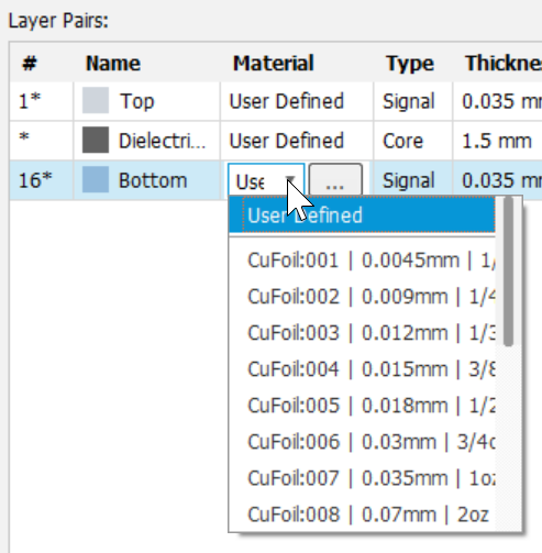 Material dropdown list