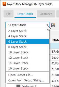 Layer Stack Manager Presets