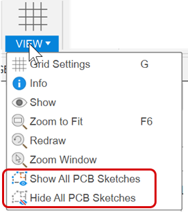 PCB Sketch Visibility