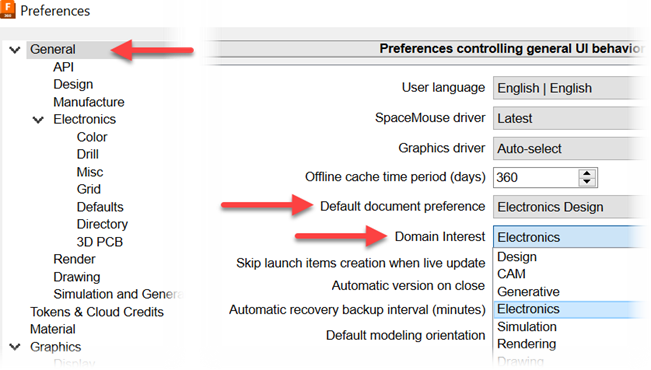 General Preference Settings