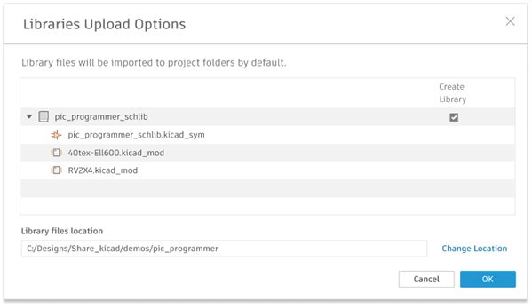 Kicad libraries upload