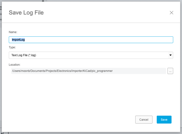 Kicad Save dialog