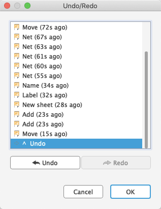 Undo/redo list