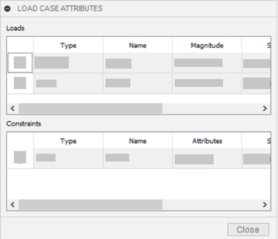 load case attributes dialog