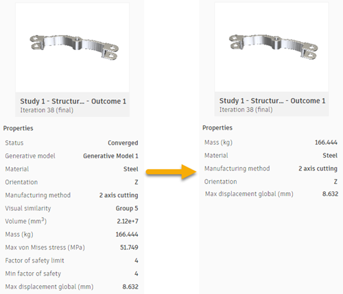 Properties pane - comparison