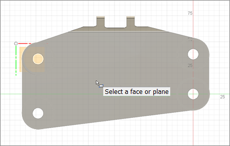 bolt holes - select sketch face or plane