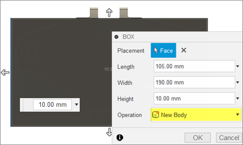 box dialog - model with box base