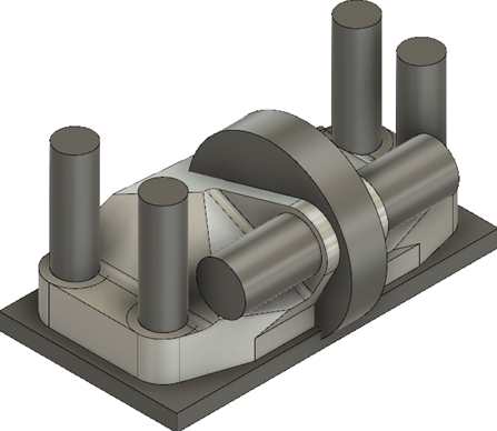 ge bracket create geometry tutorial example - center cylinder completed