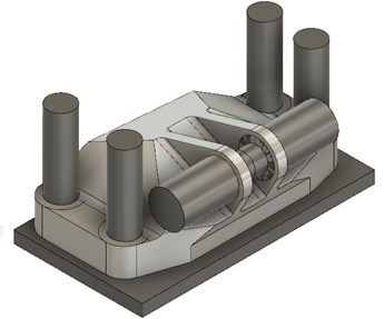 ge bracket create geometry tutorial example - center pin extruded