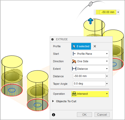 extrude dialog - bolts